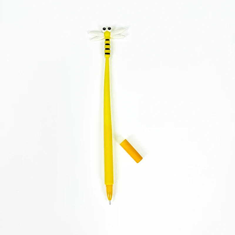 2025 Cute Animal and Dragonfly Design Gel Pen Neutral Stationery Promotional Plastic Pen with 0.38mm Writing Width