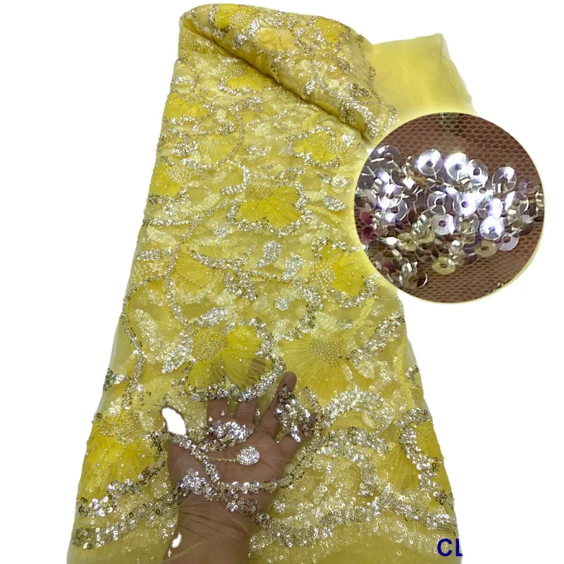 Шифоновый цветок из кленового листа Новое поступление стильная фасоль жемчуг блестки свадебная вышивка дизайнерская кружевная ткань