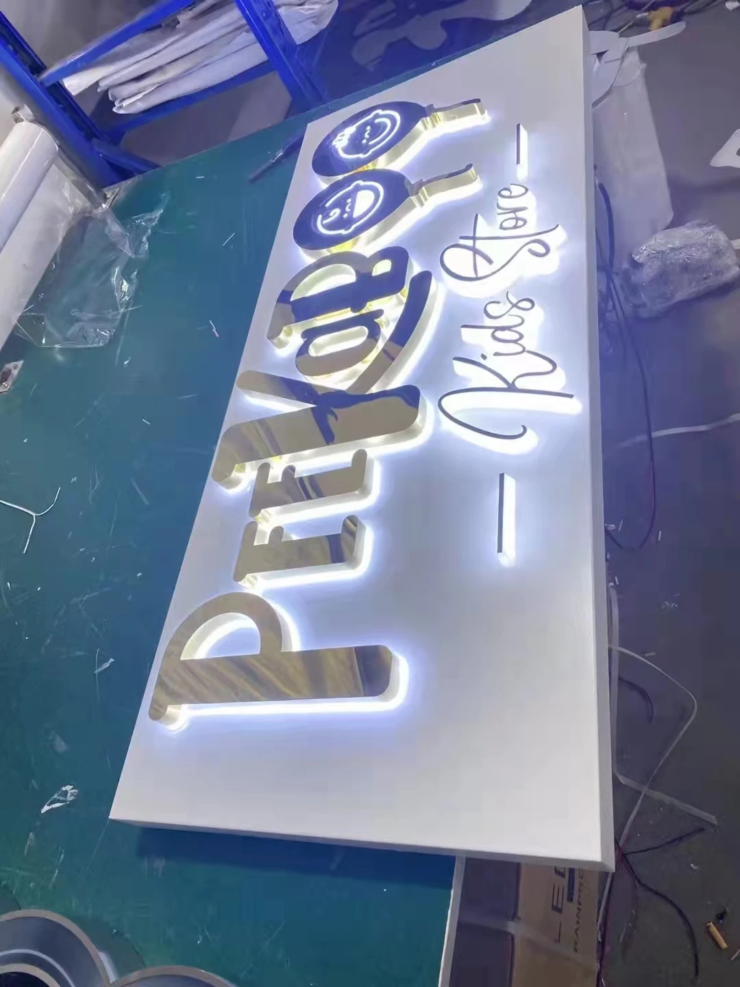 Outdoor 3D Led lighted box letters Pizza store name signs 3D acrylic store sign