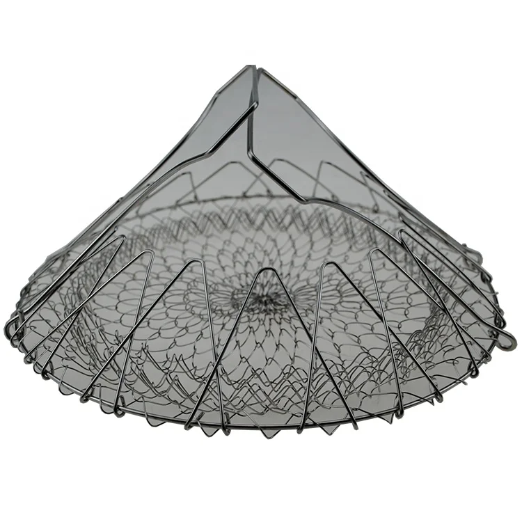 Корзина для жарки шеф-повара из нержавеющей стали, металлический держатель для картофеля фри, складная корзина для повара с паровым ополаскиванием