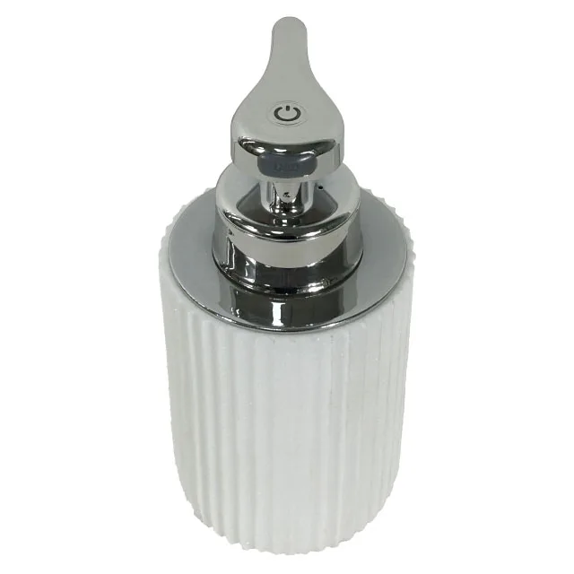 Morden Style White Resin Shower Soap Dispenser Straight Lotion Bottle in Home and Kitchen Soap Liquid Dispenser Air Pump