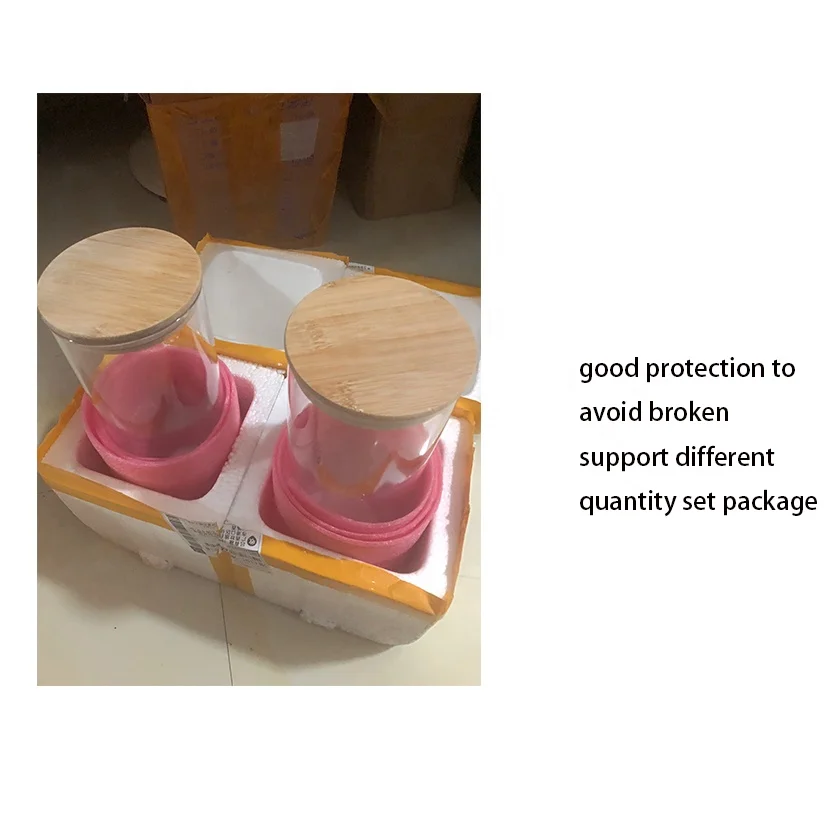 Wholesale Air-Tight Empty Kitchen Borosilicate Glass Jars Canister Container Pantry Storage Food With Bamboo Wooden Lid In Bulk