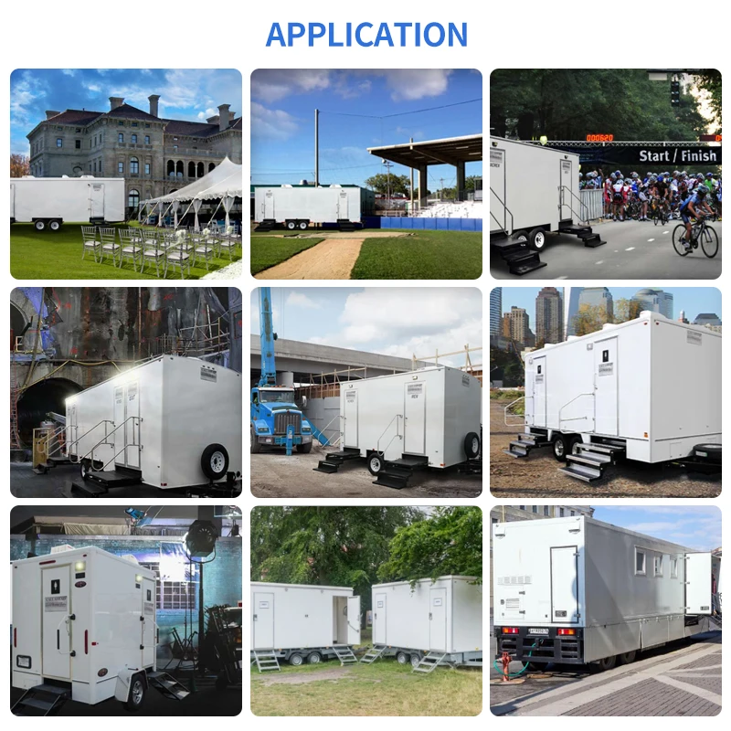 Most Popular High Quality Mobile Toilet Trailer One Man And Woman 2 Rooms Fully Function Prefab Outdoor Toilet For Sale