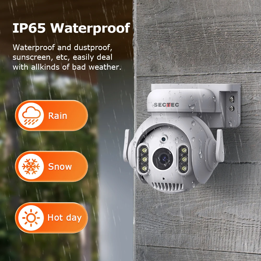 2024 Tuya New HD 5MP Resolution Mini Size PTZ Wifi Camera IP65 Waterproof Outdoor Wireless network Security System Cctv Camera