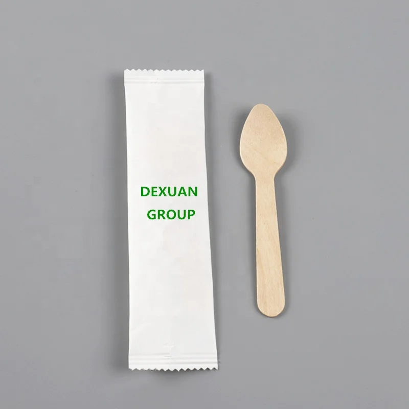 Eco-Friendly Mini Disposable Biodegradable Ice Cream Wooden Spoon