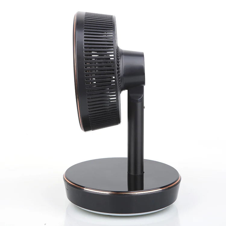 2020 new adjustable table fan with night lights with different brightness rechargeable fan with stand