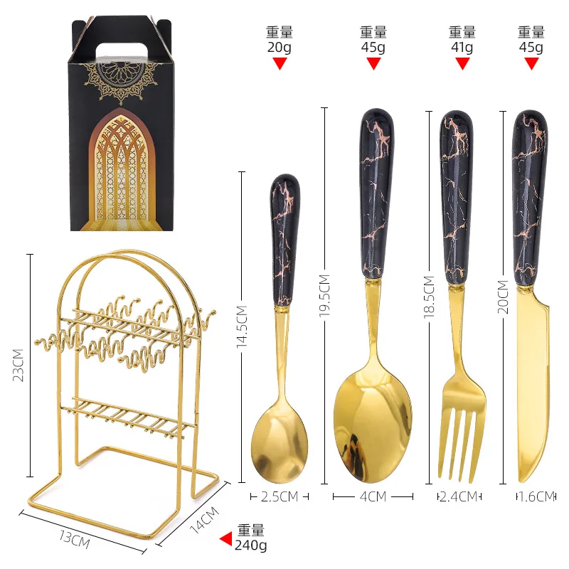Top Selling Disposable Gold Forks And Knife Camping Spoon and Fork Cutlery for Kitchen Restaurant