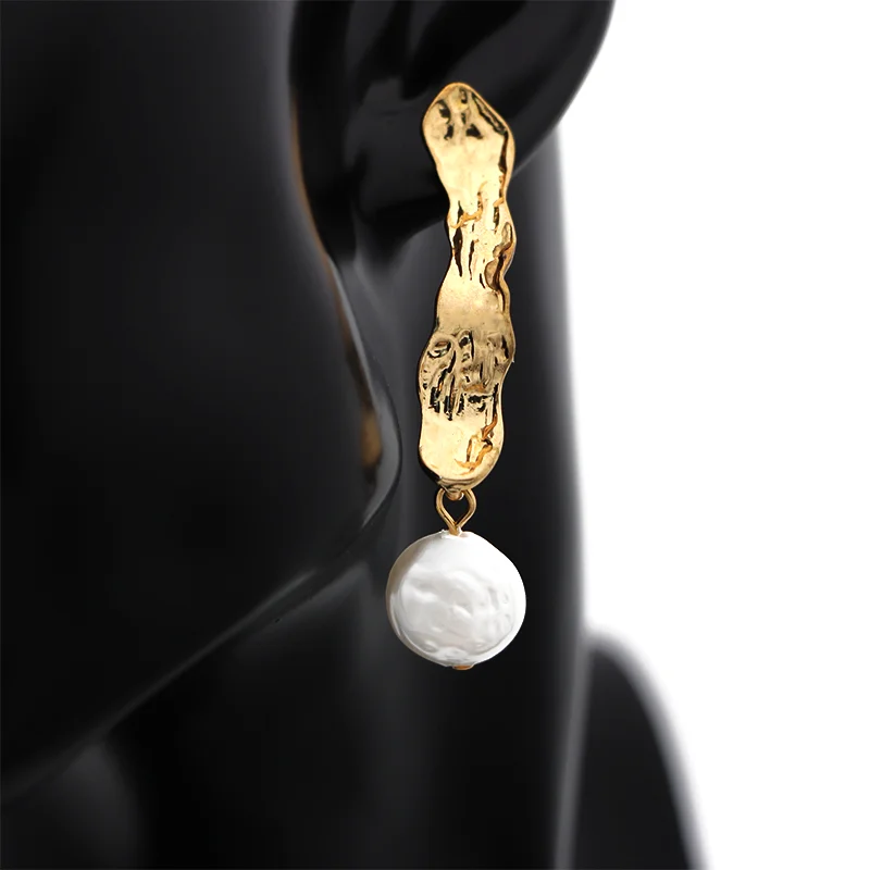 V&R schmuck for women gold metal triangle hoop bamboo texture gold plated small hoop earring