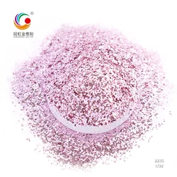 Производитель GH2235, оптовая продажа, ультратонкая розовая ПЭТ гексагональная блестящая пудра для ткани, текстиля, Новогоднее украшение