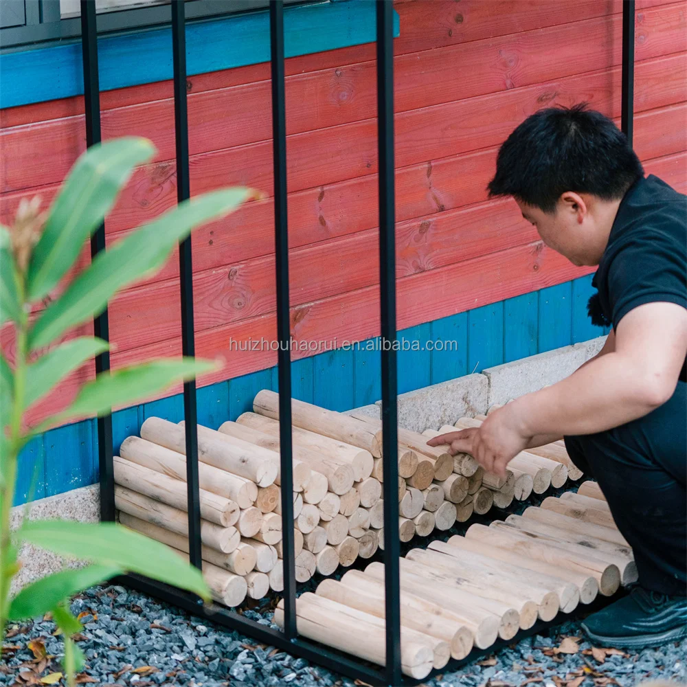 Sturdy Morden Metal Firewood Shelf Wood Storage Log Holder Firewood Rack With Roof