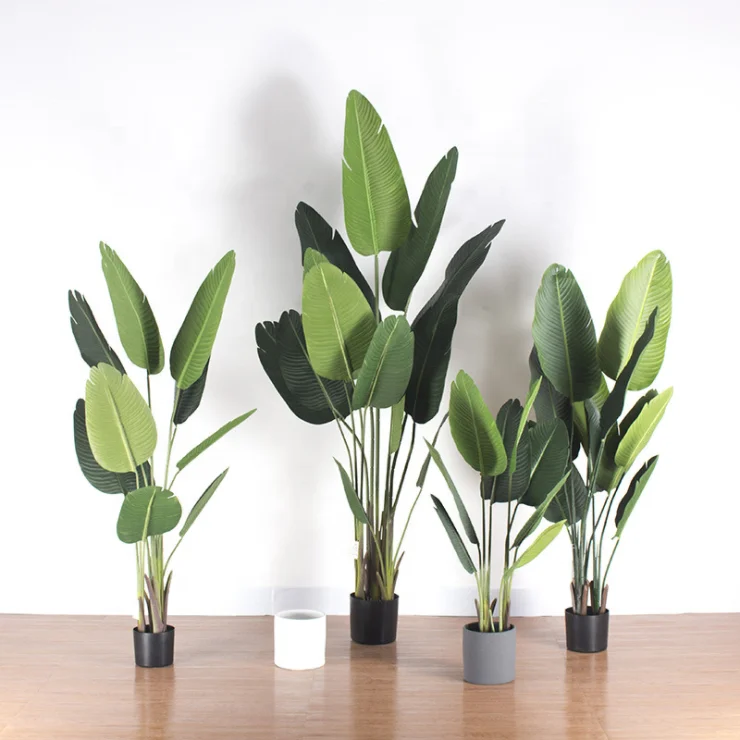 Fake green Plant artificial plants artificial banana tree artificial travel banana plant bonsai  for indoor decoration