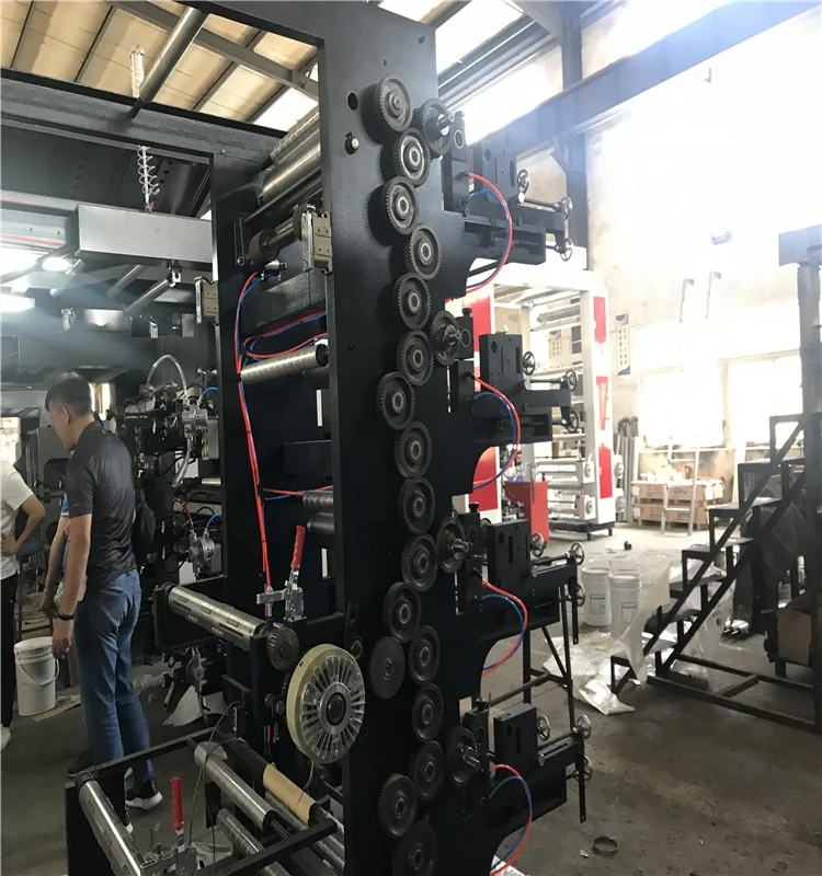 New high speed satellite type wide web packing film press 4 colors flexo printing machine price (CE)