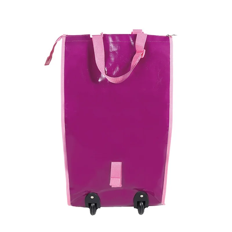 Chiterion Custom Logo Folding Supermarket Wheeled Shopping Trolley Bags Reusable  Promotional Grocery Shopper Carts for Daily
