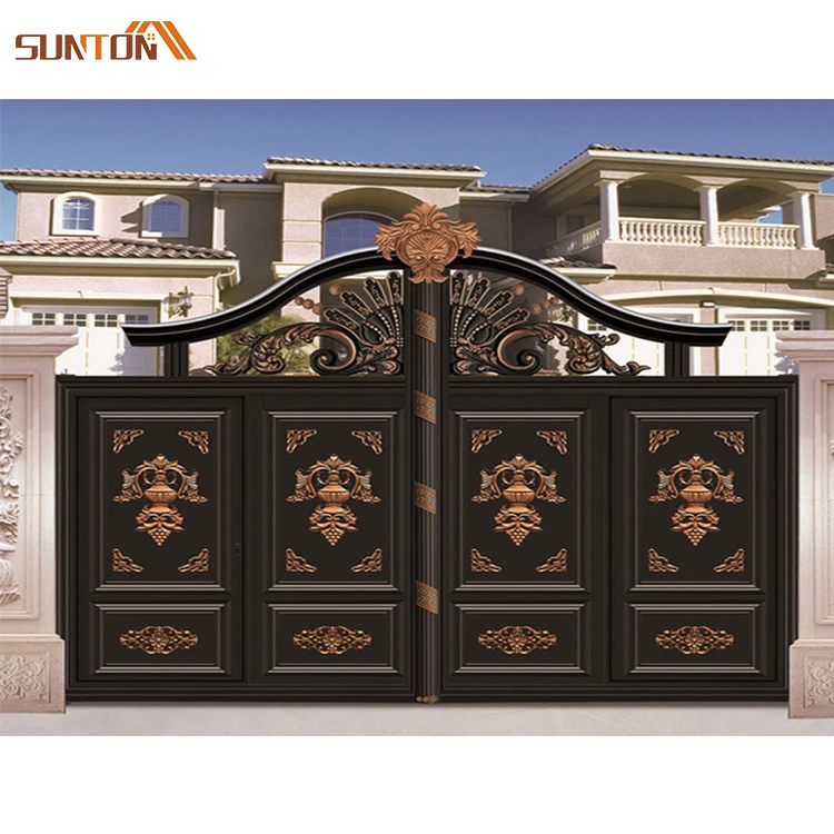 Luxury designs residential villa outdoor garden courtyard electric automatic aluminum art driveway main entrance sliding gates