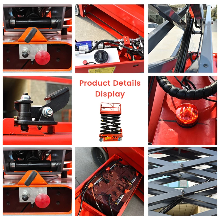 CE ISO 4m 8m 12m Load 500kg 1000kg Manual or battery Electric Scissor Lift Mobile Hydraulic Scissor Lift for Window Cleaning