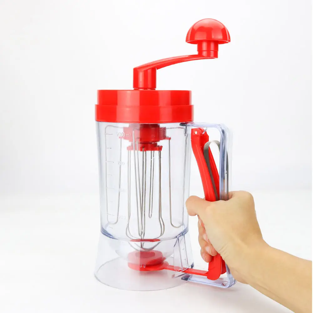 Handle Removable Manual 2 in 1 Batter Mixer & Dispenser Pancake cupcake batter dispenser machine