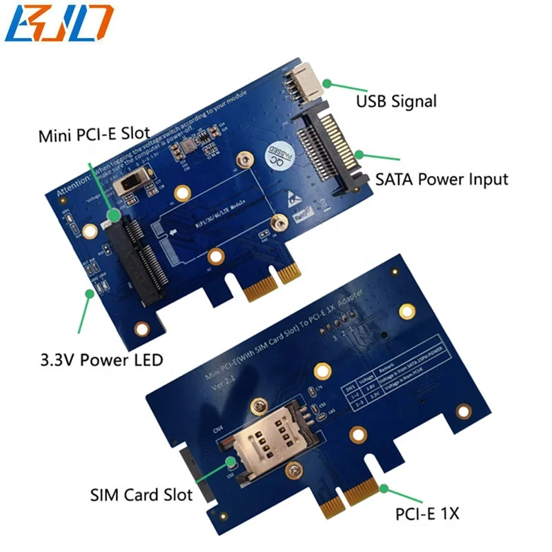  Мини PCI-E MPCIe беспроводной адаптер к PCI Express 1X Райзер-карта со слотом для SIM-карты модуля модема Wi-Fi/3G 4G LTE в