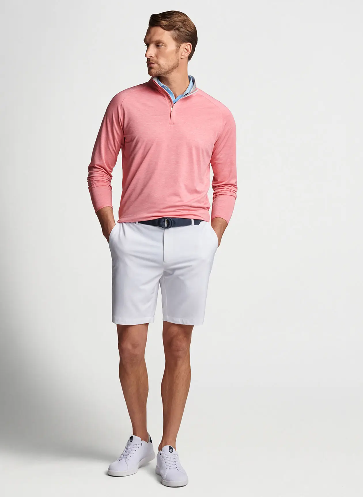 Custom Logo Performance Fleece Fashion Running Long Sleeve 1/2 Half Zip Neck Pullover Golf Sweater For Men