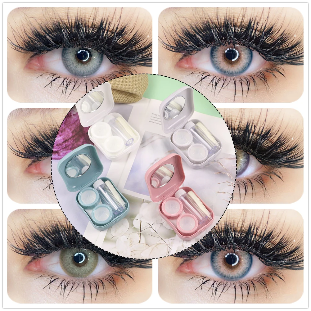 eyeshare Practical Colored Contacts Lens Case  Manually eye Contact Lenses Case Cleaner Contact Lens Accessories