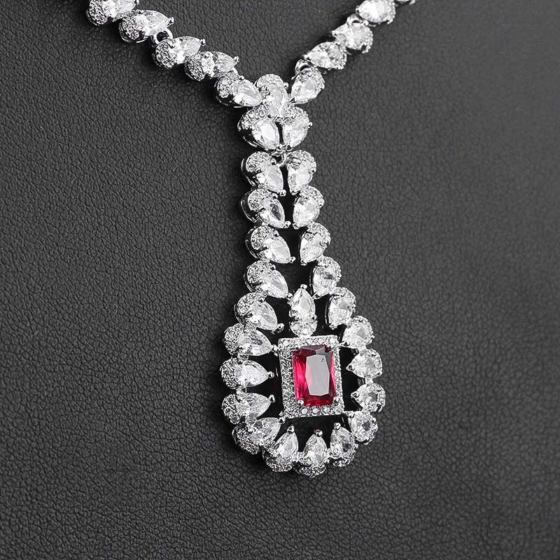 Набор ювелирных изделий из платины, груши, бриллиантов, свадебное ожерелье, серьги