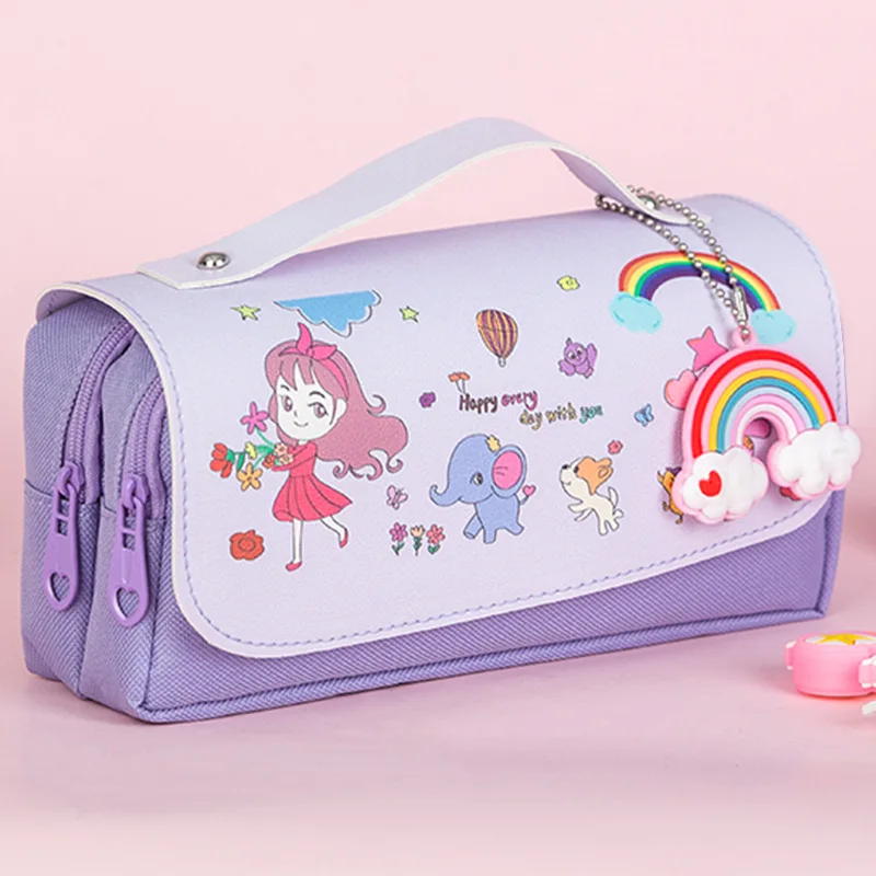 Cute Pencil case School Supplies Storage Bag Soft Pendant Student Girls Handbag Children Pen Gift