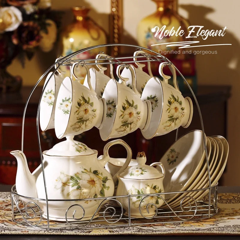 Royal Luxury Coffee Set European Flower Sugar Milk Pot Exquisite Cup and Saucer Afternoon Tea Coffee Set