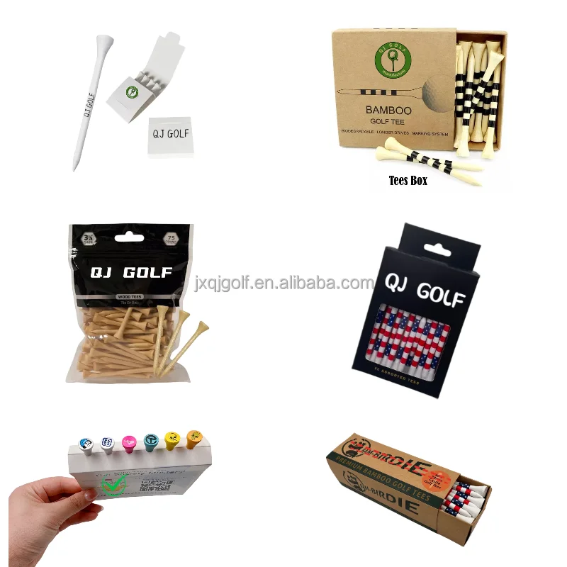 Colorful Bamboo Castle Golf Tee Custom Logo Wooden Golf Tees