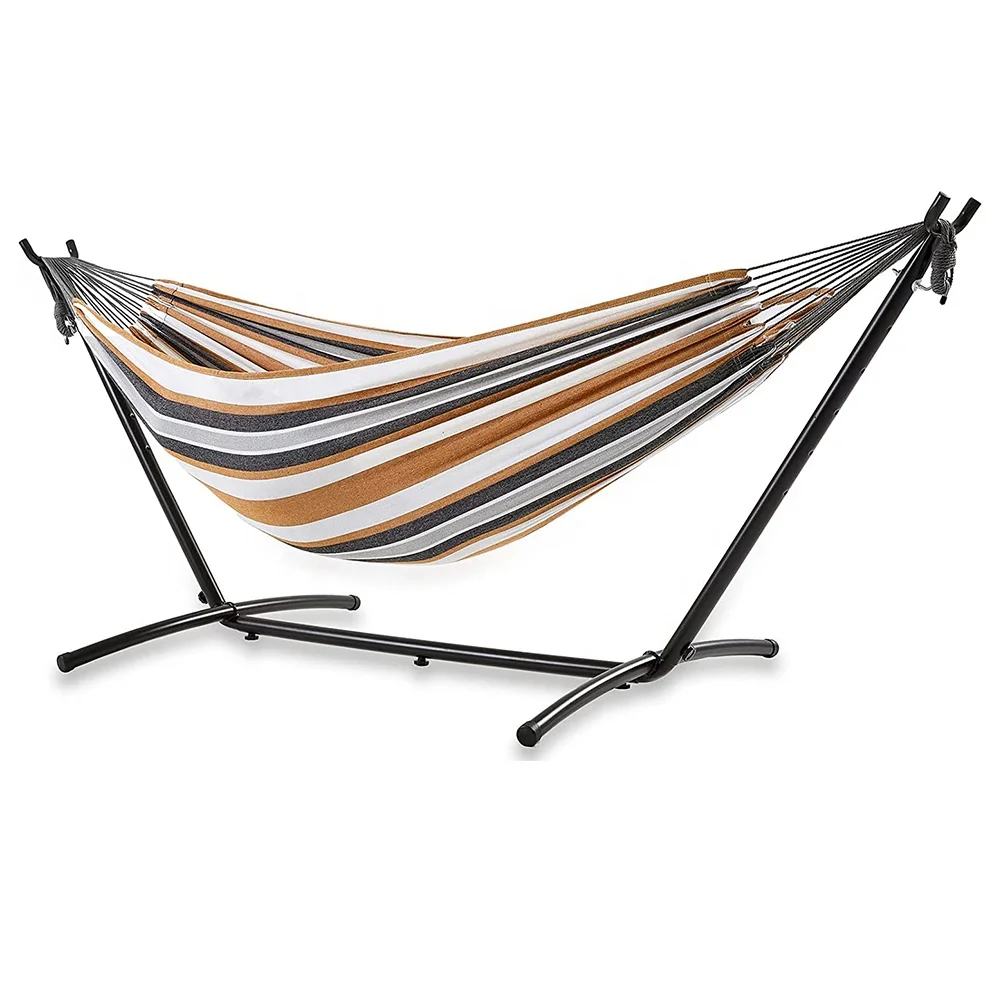 Hammock With Space Saving Steel Stand Includes Premium Portable Carry Bag And Pillow For 2 Person
