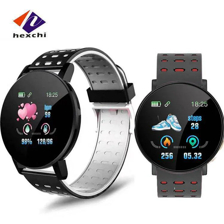 119 Plus Smartwatch Color Screen Fitness Watch for men and Women Stylish Sport waterproof Heart rate monitor for iOS and Android