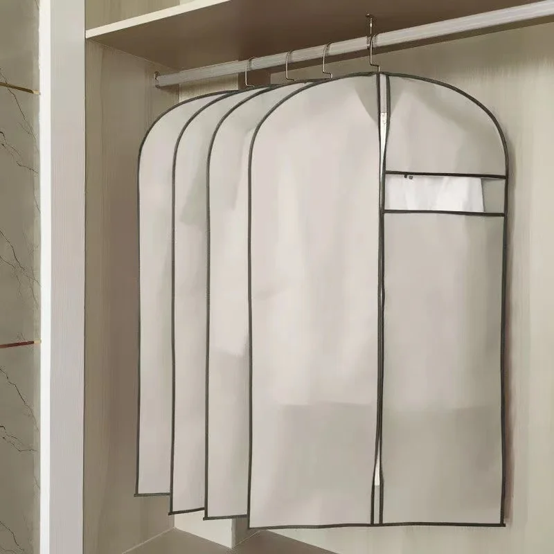 Cheap wholesale promotional custom material luxury man suit cover bag non woven garment bags  PVC pocket