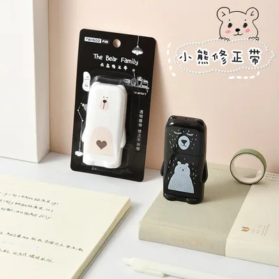 Correction tape black and white bear  tape pet transparent film  source correction tape wholesale
