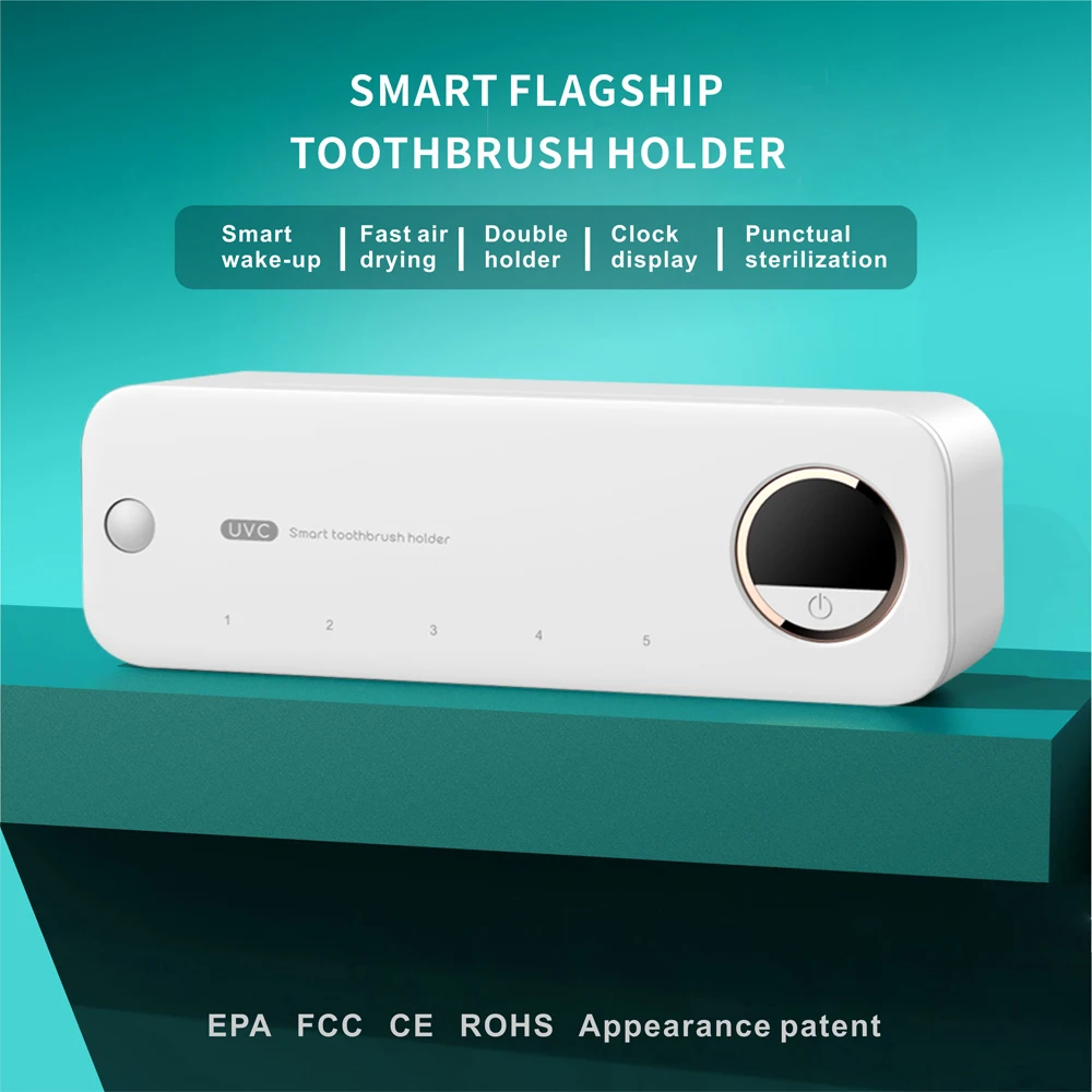 Wholesale OEM portable sterilise smart uv ultraviolet light sanitizing holder case steriliser sanitizer toothbrush sterlizer