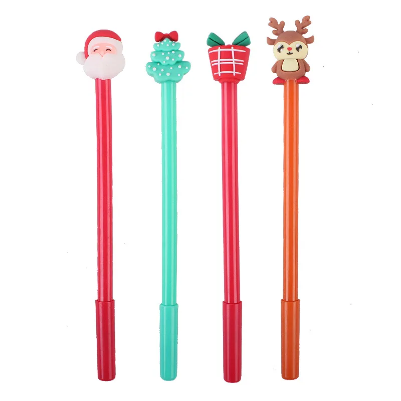 Cartoon Christmas 3D Neutral Pen Full Needle Smooth Water Slide Neutral Pen Black Pen Core Santa Claus Animal