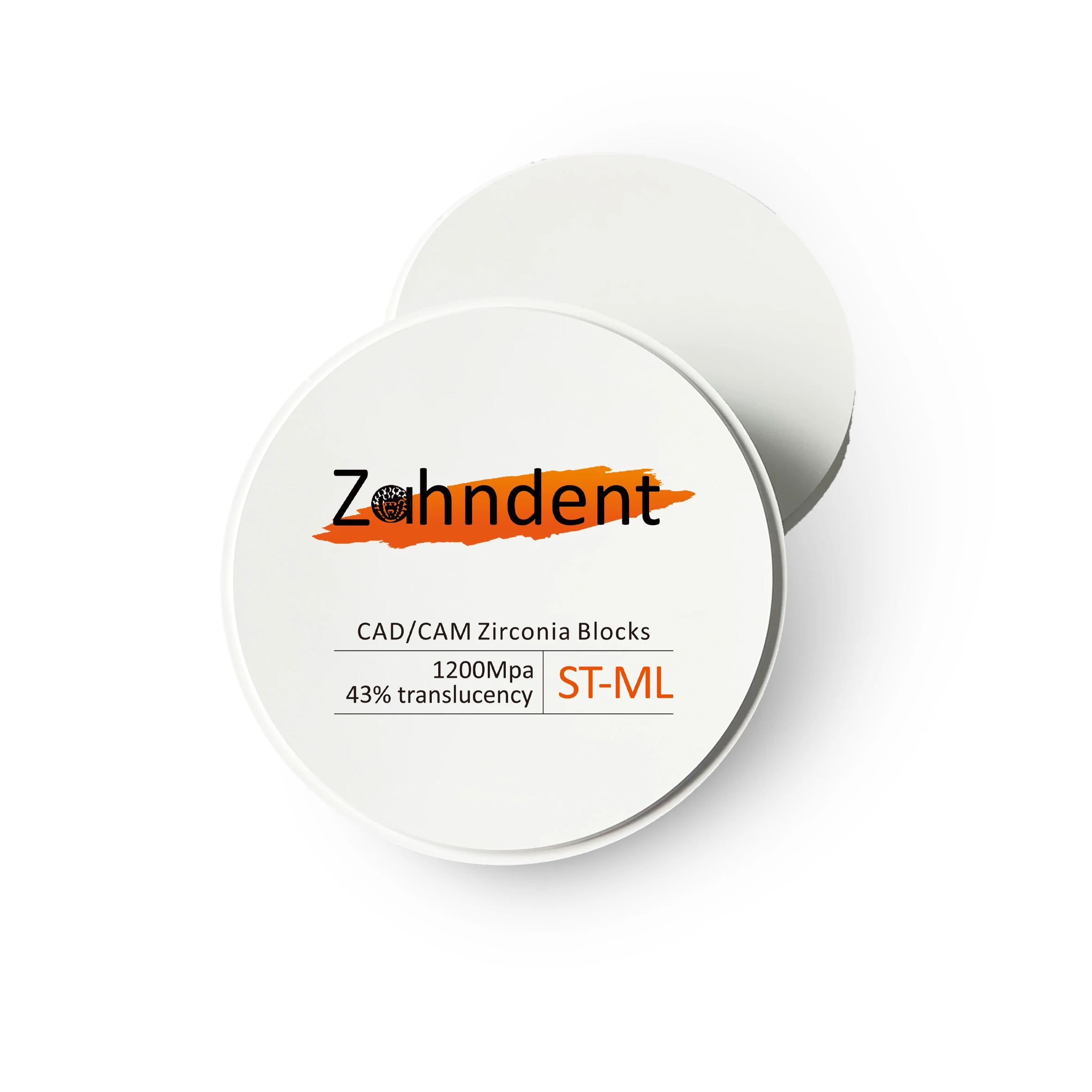 Zahndent 43% high translucency dental  st ml zirconia block teeth restoration with factory price