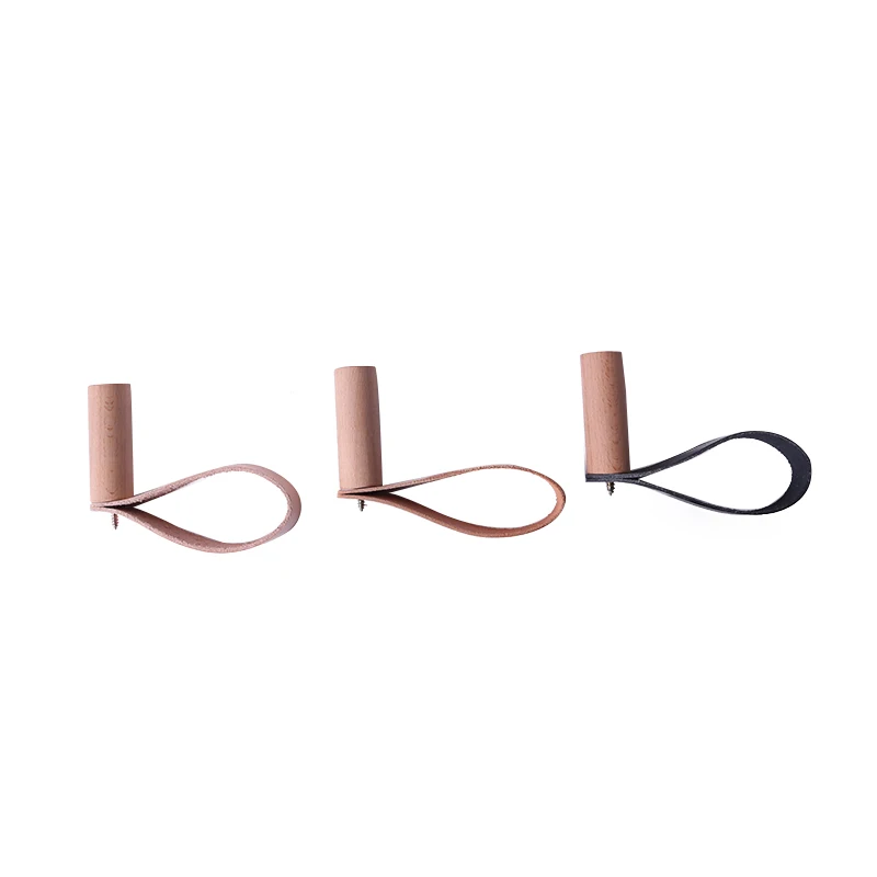 Leather Hook Hanger Hat Coat Door Clothes Rack Creative Wall Wood Decorate European HK-265 Hooks & Rails Clothing 1 Hook