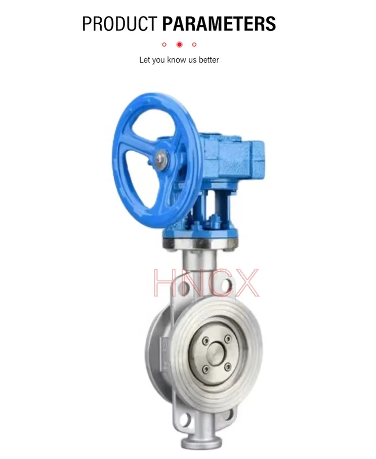 DN300 8 inch manual gear drive metal to metal 3 eccentric SS304 stainless steel wafer hard seal butterfly valve