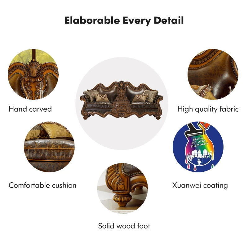 High Quality Chinese Furniture Antique Solid Wooden Carving Hotel Sofa Set Of Sofa For Living Room