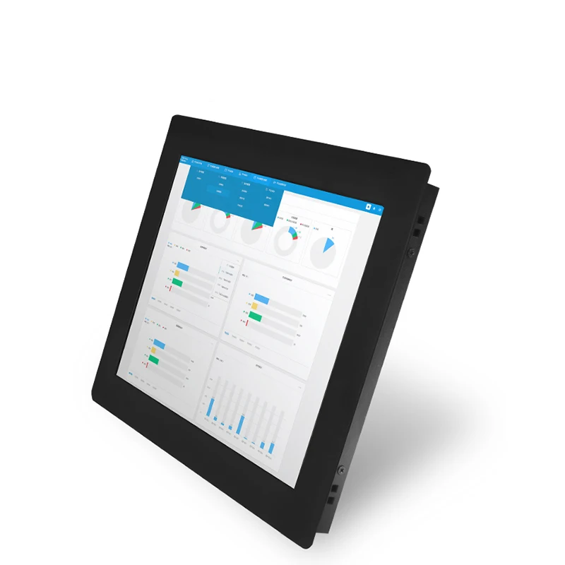 12 Inch Metal Industrial LED Monitor USB Touch Screen Display with VGA DVI AV BNC Output