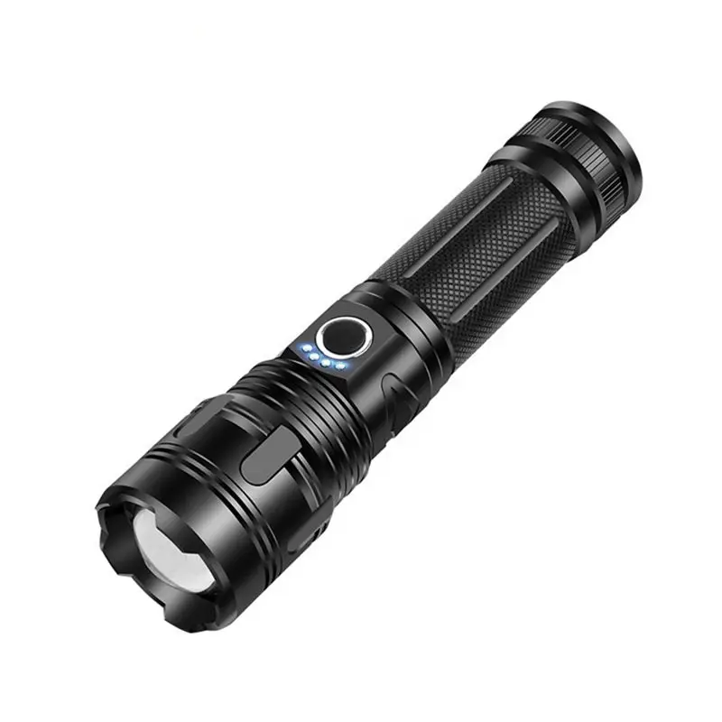 Super Bright Long Range Powerful Led Torch Type-C Rechargeable Waterproof Zoomable Flashlight White Laser Outdoor LED Flashlight