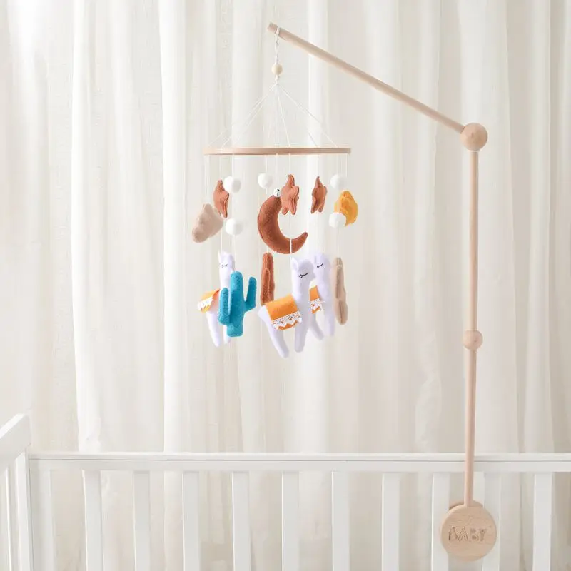 OEM  New Products  Cartoon Bell Bracket Baby Bed Bell Wooden Baby Cot Mobile Wooden Mobile Holder For Bed