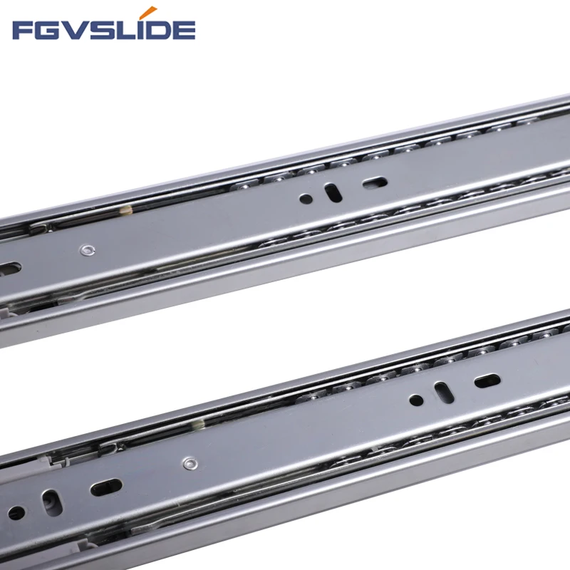 Furniture kitchen sldiing drawer double spring telescopic rails soft close drawer slide drawer runners
