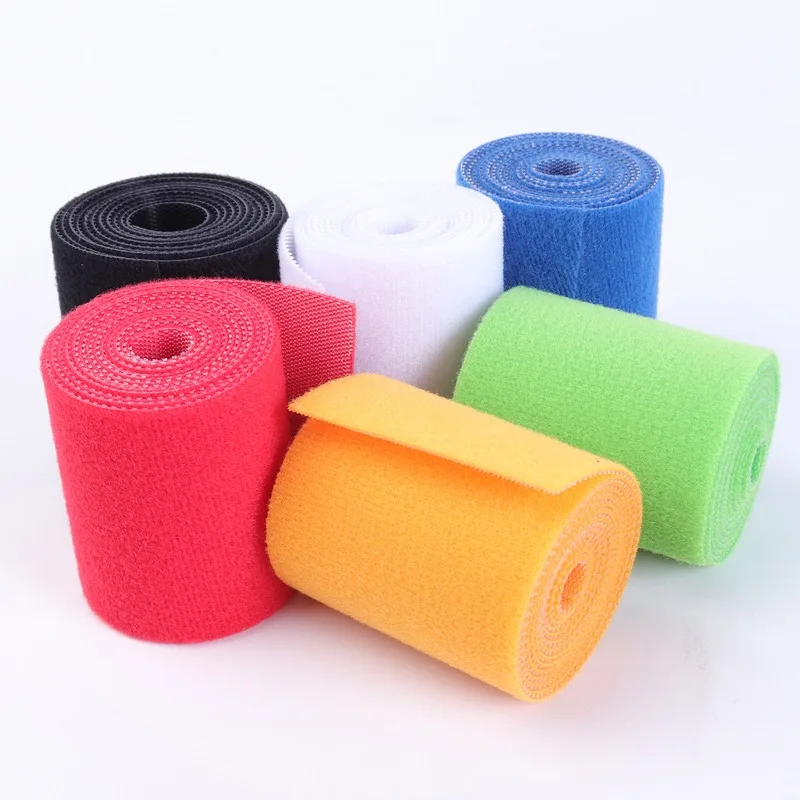 Reusable Hook and Loop Cable Tie Roll Fastening Wraps Self-Gripping Straps Cords Ties Wire Organizer Tidy Roll Tape