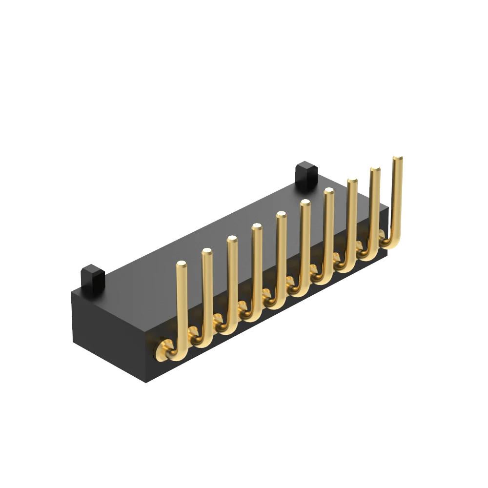 Denentech Concave Bottom Type 1.27mm Pitch Single Row H4.0mm DIP with Location Female Pogo Pin Connector