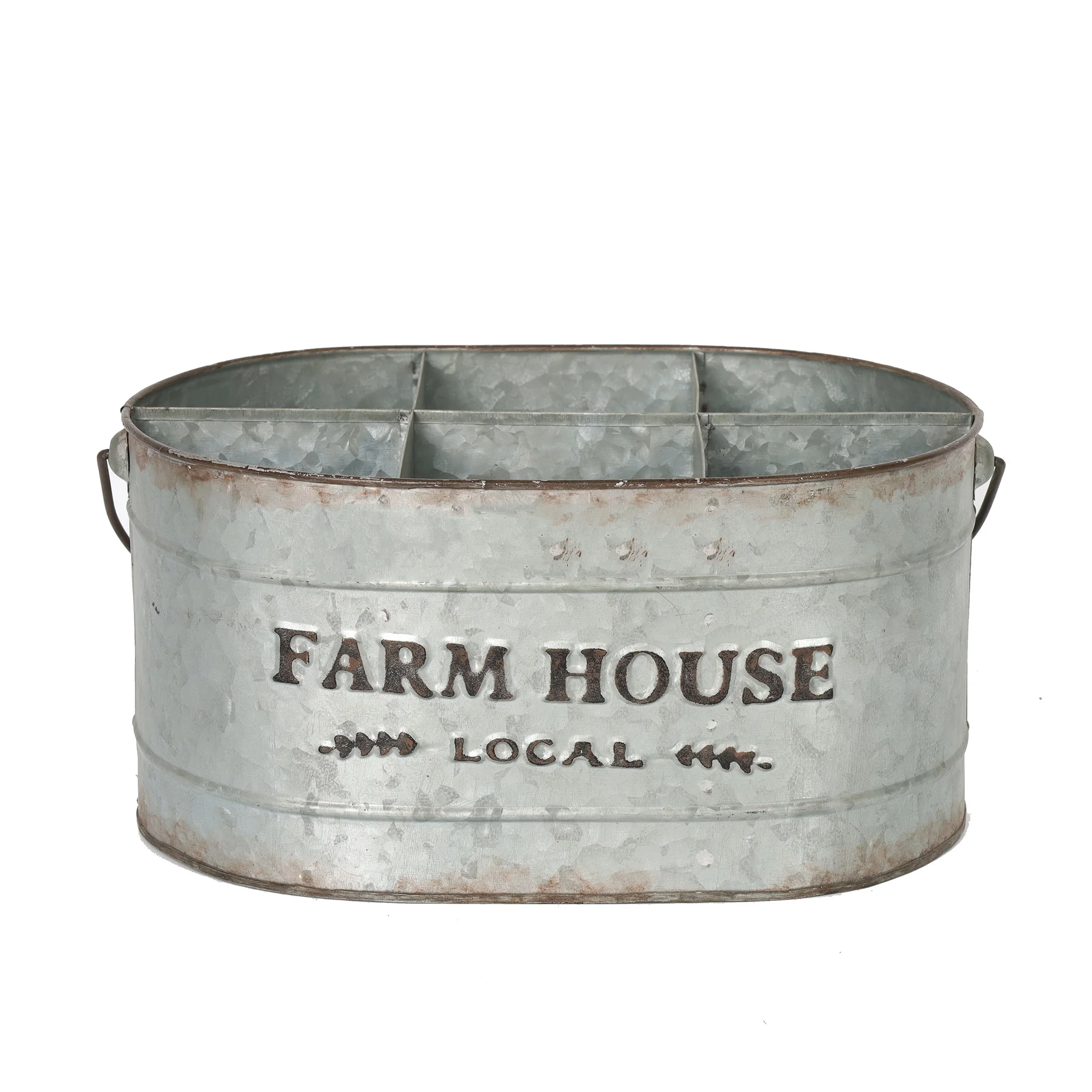 Kitchen Bucket Farm House Style Antique Galvanized Metal with Handle Buckets, Coolers & Wine Holders Metal Custom Color & Size
