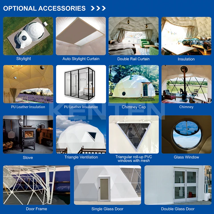 Factory supply high quality PVC waterproof geodome geodesic dome igloo tents dome glamping 8m hotel tent dome