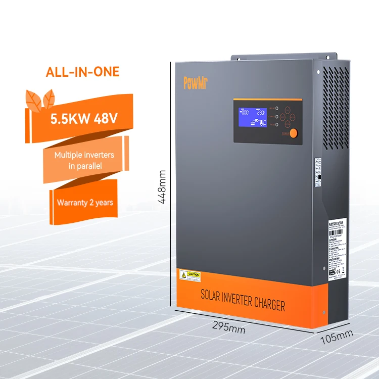 PowMr 5.5KW со слежением за максимальной точкой мощности 80A PV вход 220VAC 48V с несколькими параллельная функция 3 фазы Гибридный солнечный инвертор