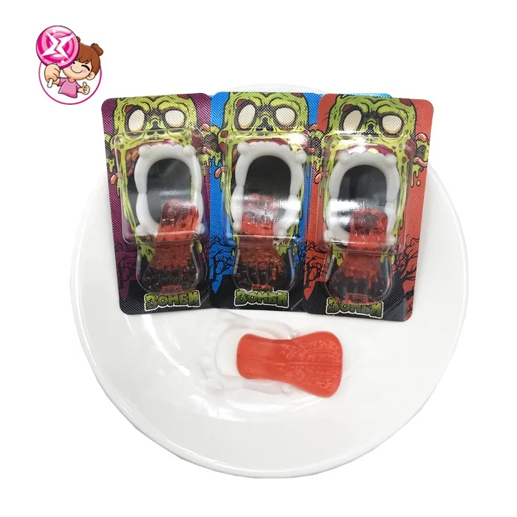 Hot sales Halloween fun toy tongue shaped fruit-flavored fudge candy for kids