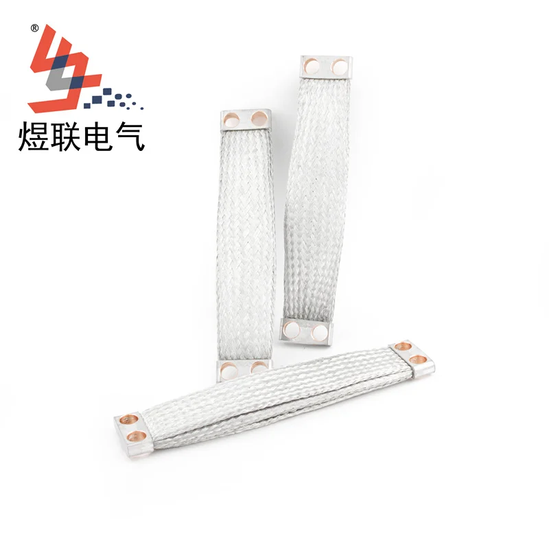 Manufacturer custom bonding leads jumper braided copper flexible connector busbar tinned braid earth shunt