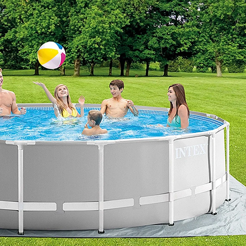 INTEX 26726 Ultra Metal Frame Pool large Swimming Rectangular Above Ground Prism Frame Pool Set