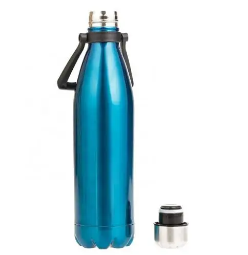 Amazon hot sell cola water bottle 1L double wall vacuum insulated sports water bottle with pp handle